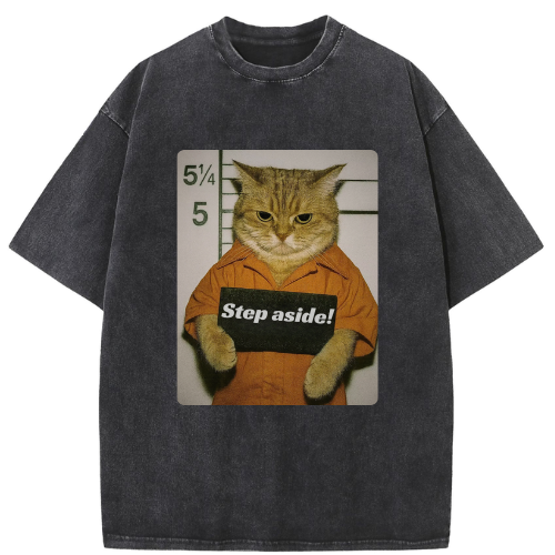 Step Aside Cat Washed T-shirt